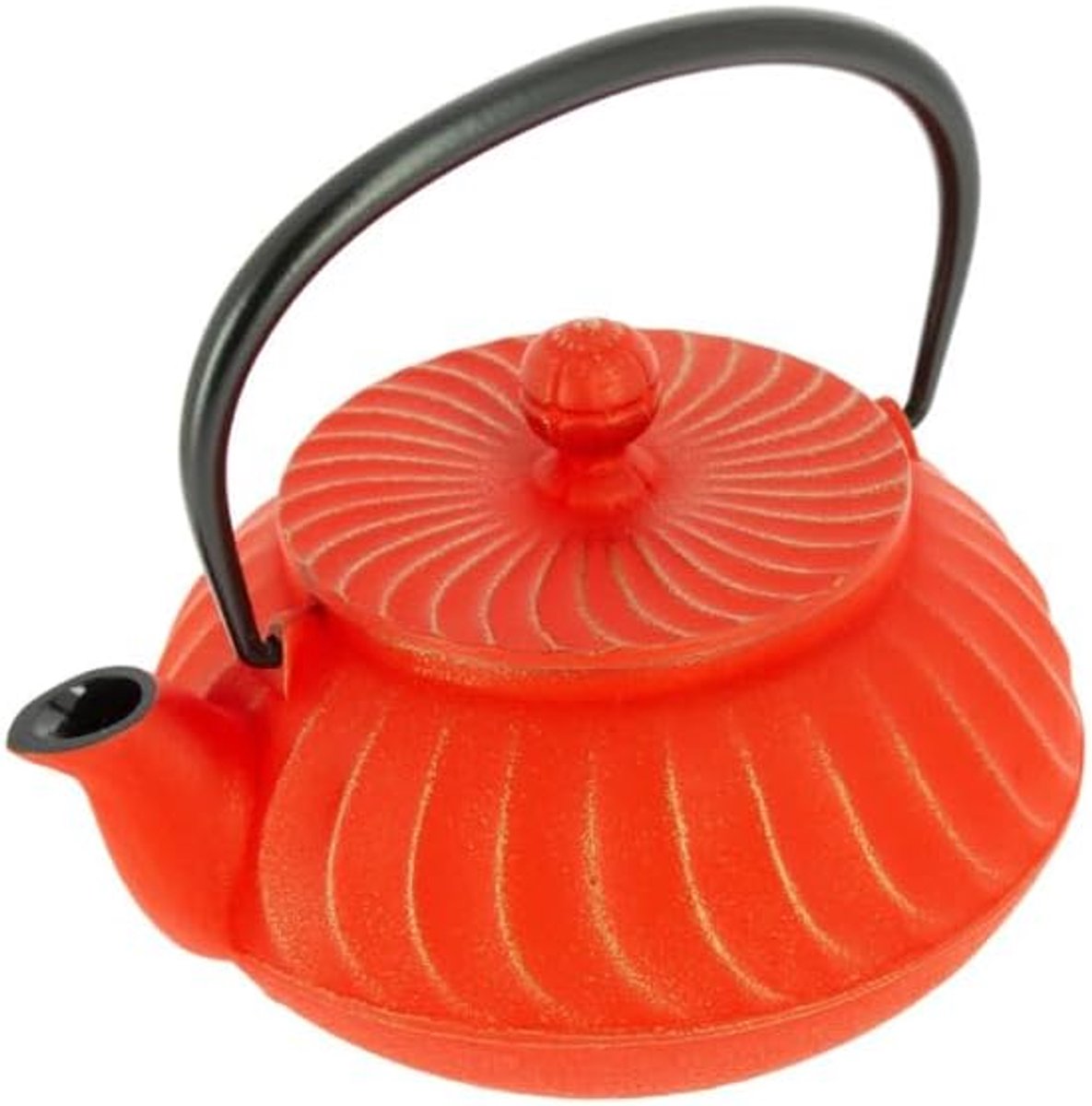 Nambu Tekki theepot van Japans gietijzer, Nami, goudrood, 650 ml
