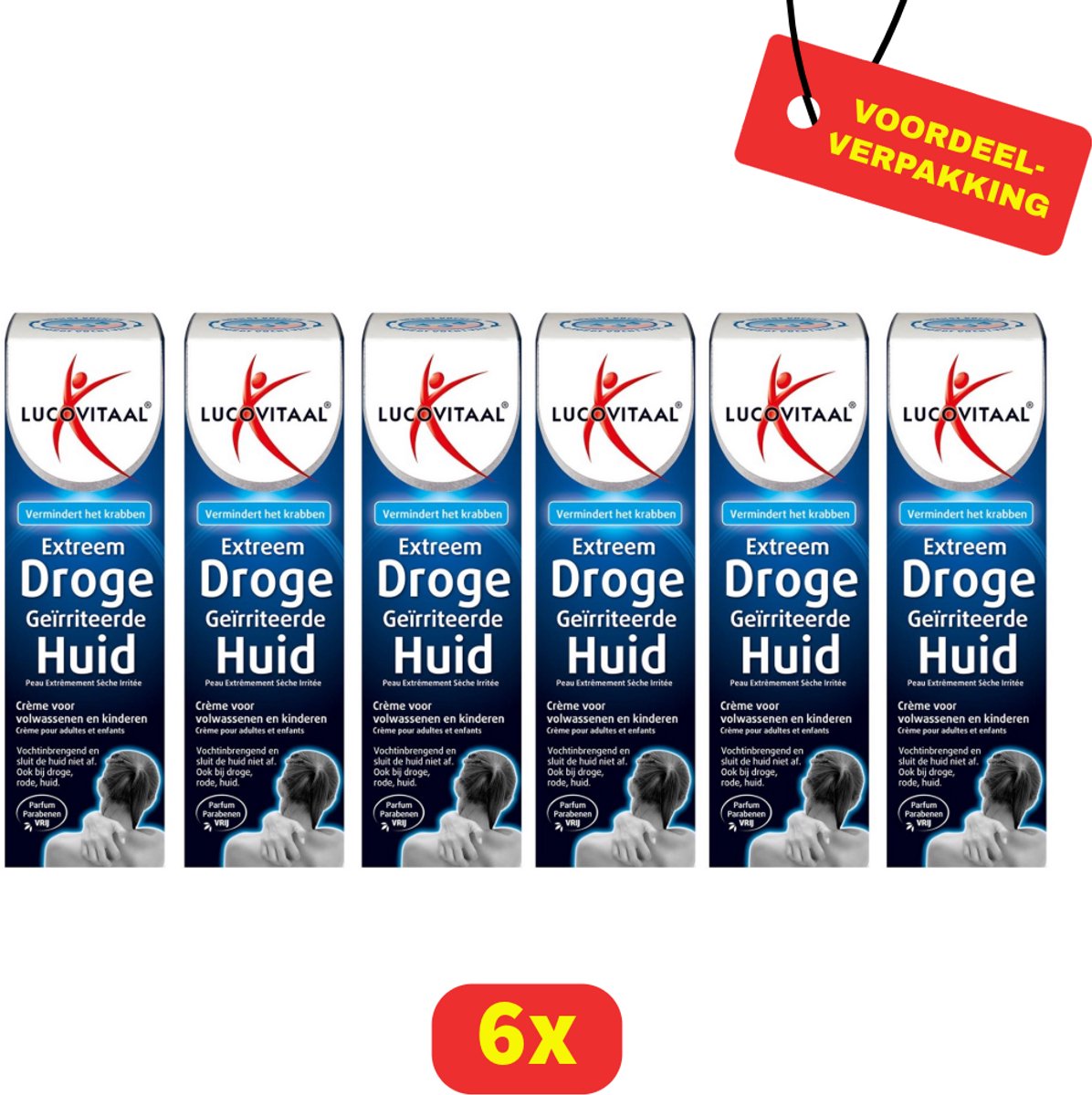 Lucovitaal Extreem Droge Geïrriteerde Huid Crème - 6 x 50 ml - Voordeelverpakking