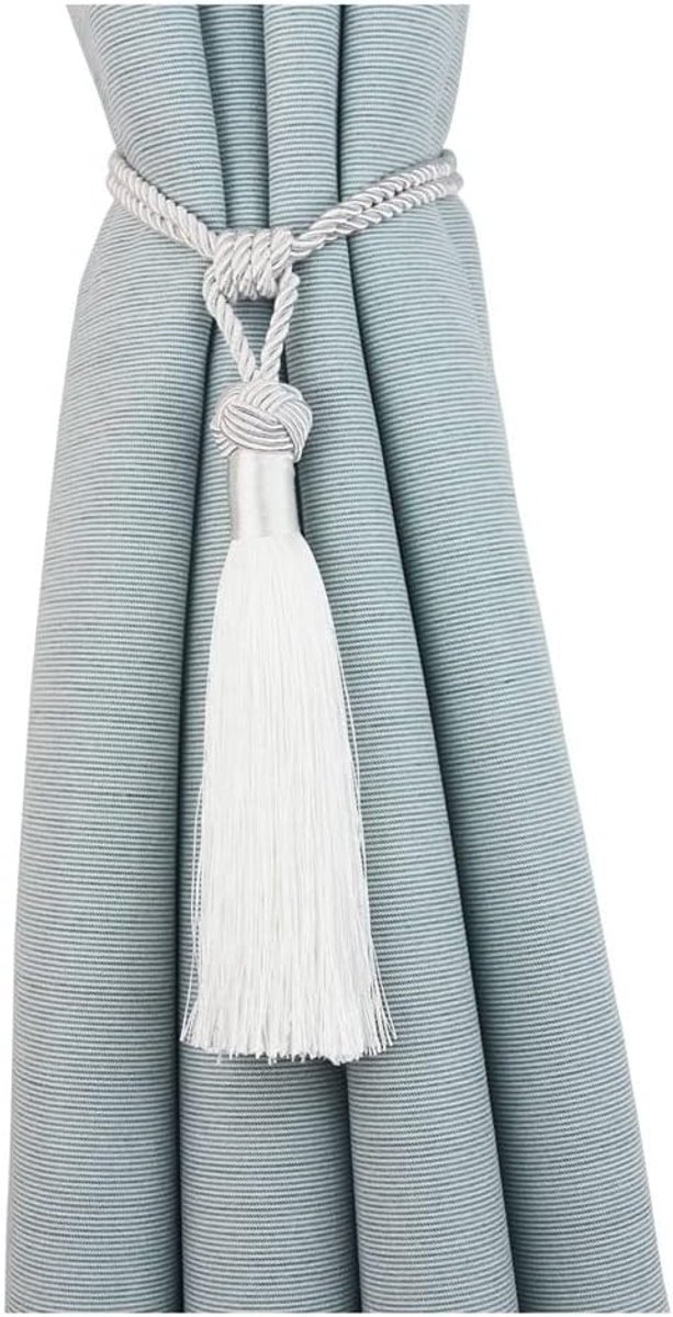 2 stuks gordijngordijnhouders touw handgemaakte kwastjes gordijnen stropdas gordijnhouder gordijnhouder gordijn holdbacks voor salon slaapkamer bibliotheek hotel gordijnen accessoires wit