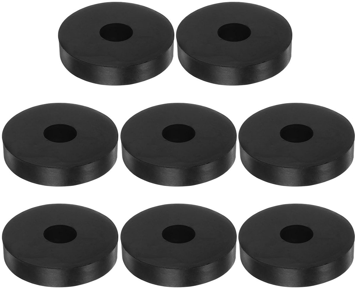 Sourcing map 8 stuks Rubber Spacer 2 inch OD 0.55 inch ID 0.4 inch Dikke Neopreen Ronde Anti Trillingsisolatie Pads Ringen Huis Auto's Boot Accessoires, Zwart