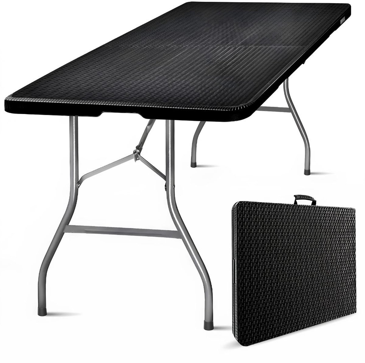 LNMsolutions® Klaptafel - Campingtafel - Inklapbare Tafel - Zwart - 180cm x 74cm x 74cm