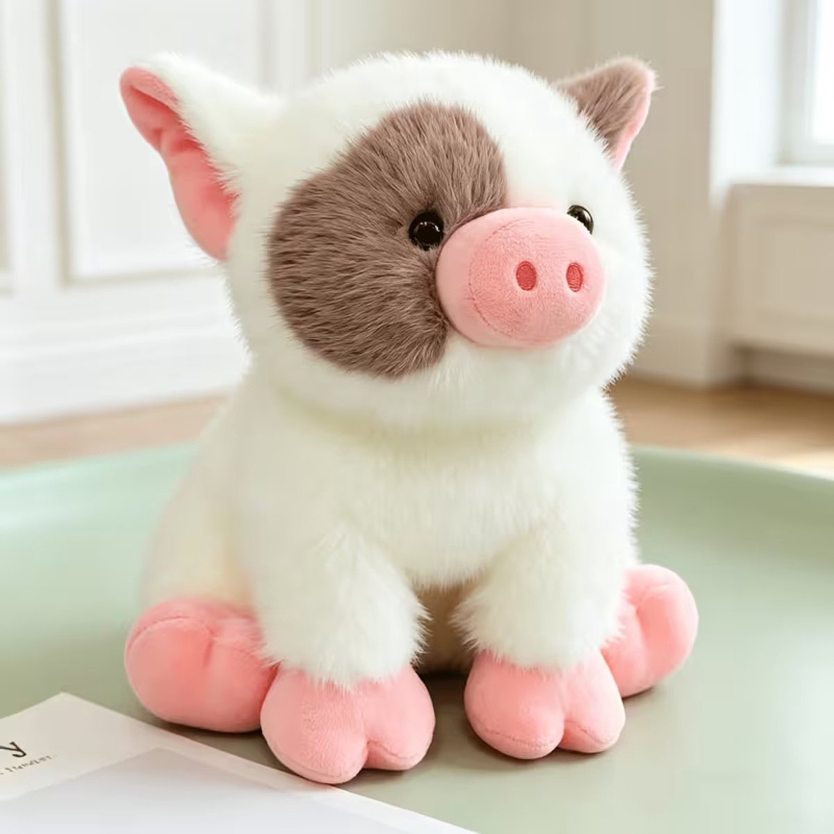 casalora – Wit Varkentje Pluche knuffel – 30 cm – Zacht en Huidvriendelijk – Volledig Gevuld – Schattig Ontwerp – Perfect Cadeau voor Kinderen en Volwassenen – Geweldig voor Kerst, Halloween en de feestdagen
