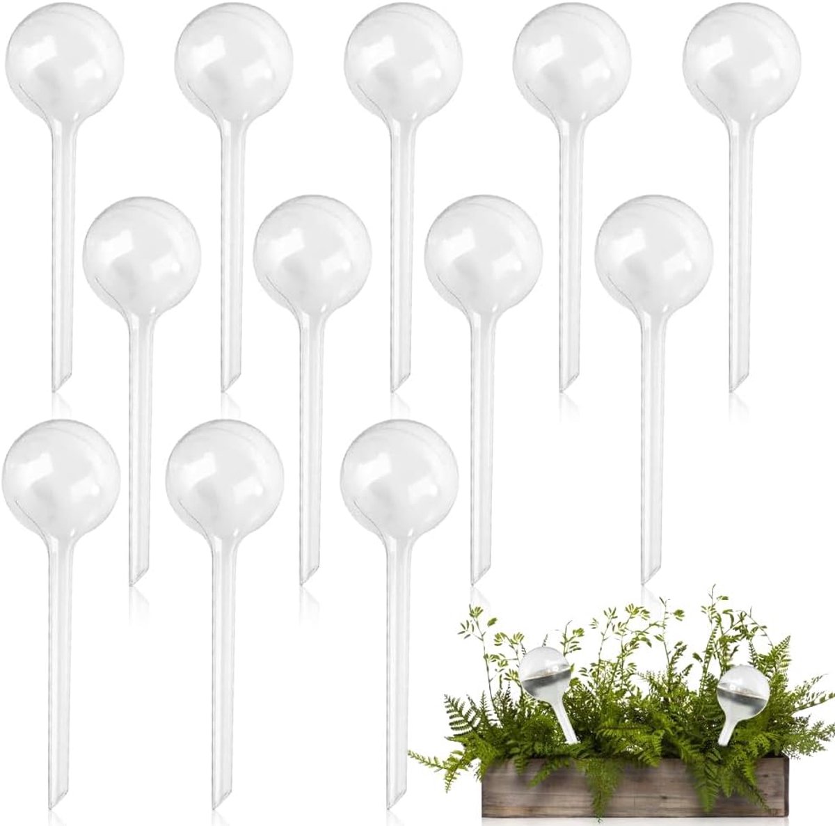 12 stuks kleine planten gietballen, 13 x 5 cm, planten irrigatieballen, potplanten, plantenirrigatieballen, zelfbewatering, pvc-irrigatieballen, automatische waterdispenser voor planten