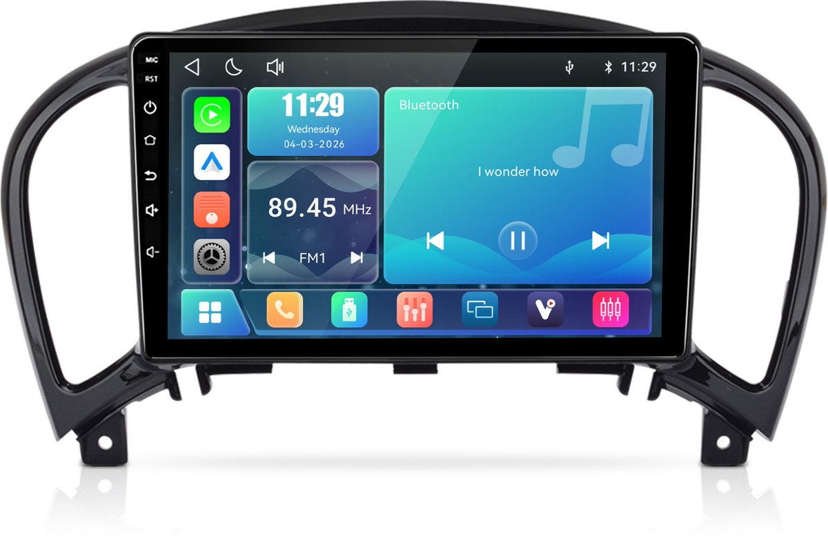 Cestovet Autoradio - Geschikt voor Nissan Juke J15 (2010-2018)- LINUX - Draadloze CarPlay & Andriod Auto - WIFI, Bluetooth, RDS, FM, SWC, 9-inch Touchscreen