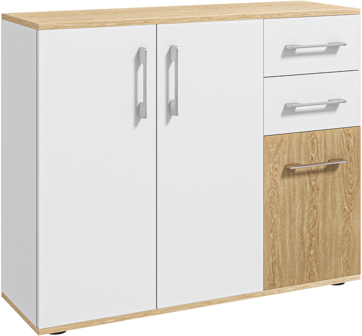 HOMCOM Dressoir - Spaanplaat - 90x30x75,5cm - Wit