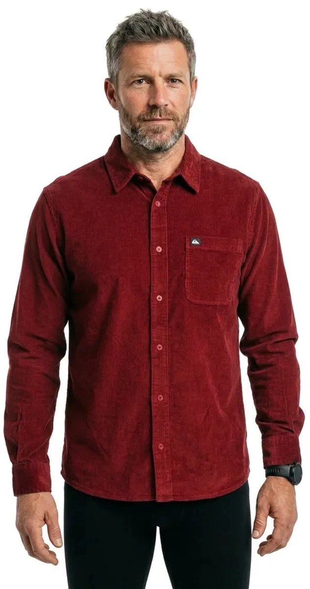 Quiksilver Smoke Trail Cord Overhemd Met Lange Mouwen 2XL Man Rood