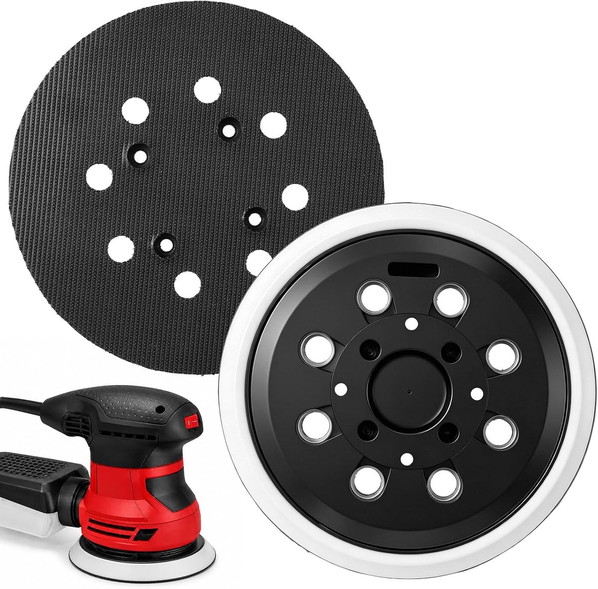 2 Stuks Schuurpad 125 mm 8 Gaten – Schuurplaat Compatibel met Bosch PEX 300 & AdvancedOrbit 18 Excentrische Schuurmachine - Klittenband Schijf met Stofafzuiging voor Hout - Metaal & Auto