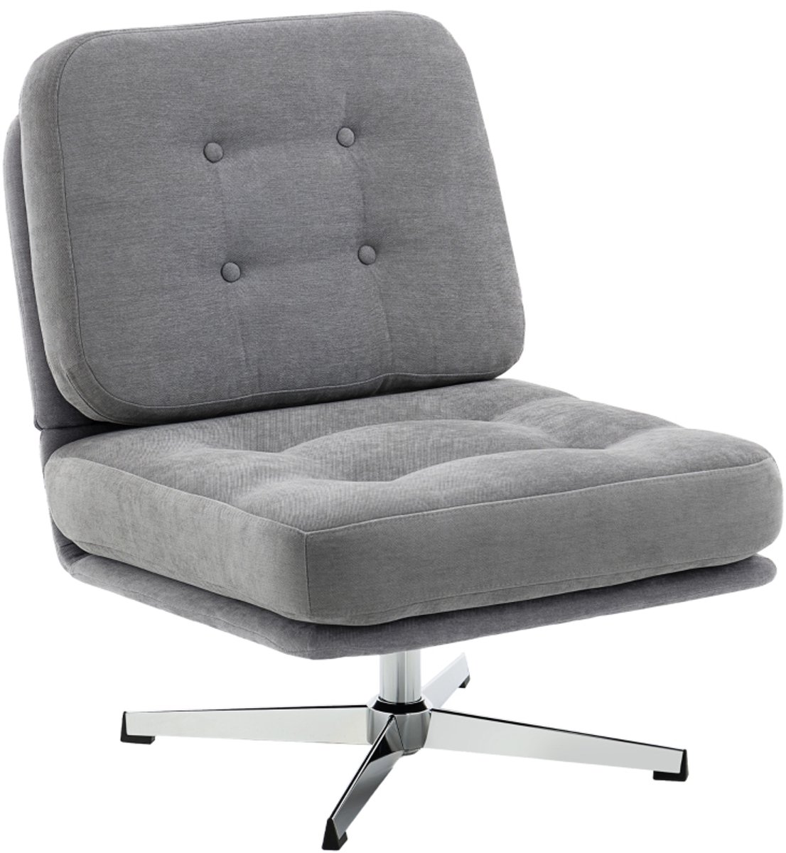Relaxstoel 87x70x84cm Grijs Metaal ruime zitting bureaustoel studeerstoel leesstoel 360° draaifunctie eenvoudig ontwerp praktisch en mooi stabiel en duurzaam geschikt voor woonkamer slaapkamer en studeerkamer