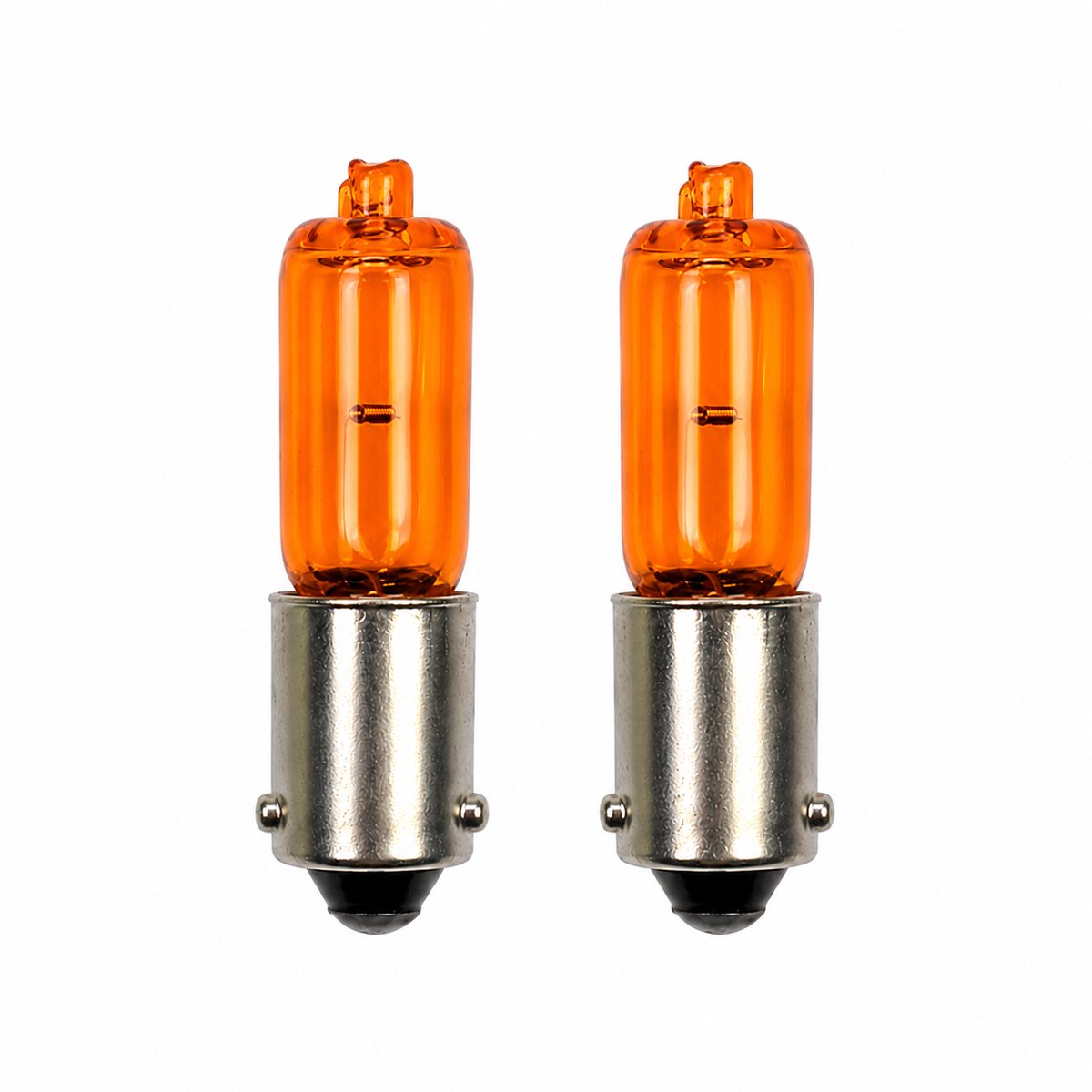 TLVX 2 stuks BAY9S H21W Origineel Oranje Halogeen Bajonet Lampen - Knipperlichten - Auto Lampen - Orange/Yellow - 12V - 21Watt Draai fitting - H21W Halogen Turn Signal Lights (2 stuks)