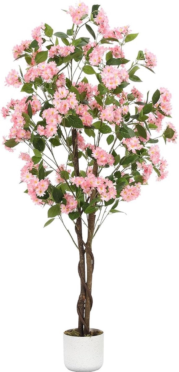 HOERFURIY Kunstboom Osmanthus 150 cm Roze - Woonkamer & Kantoor
