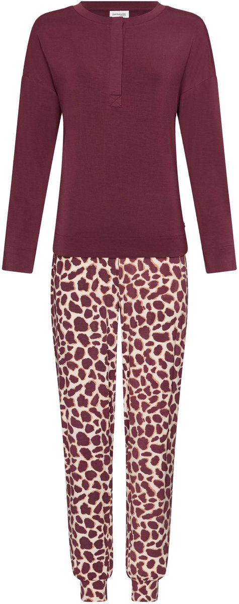 Pastunette Premium - Satin Wild - Pyjama - Modal - Bordeaux/Creme Rood
