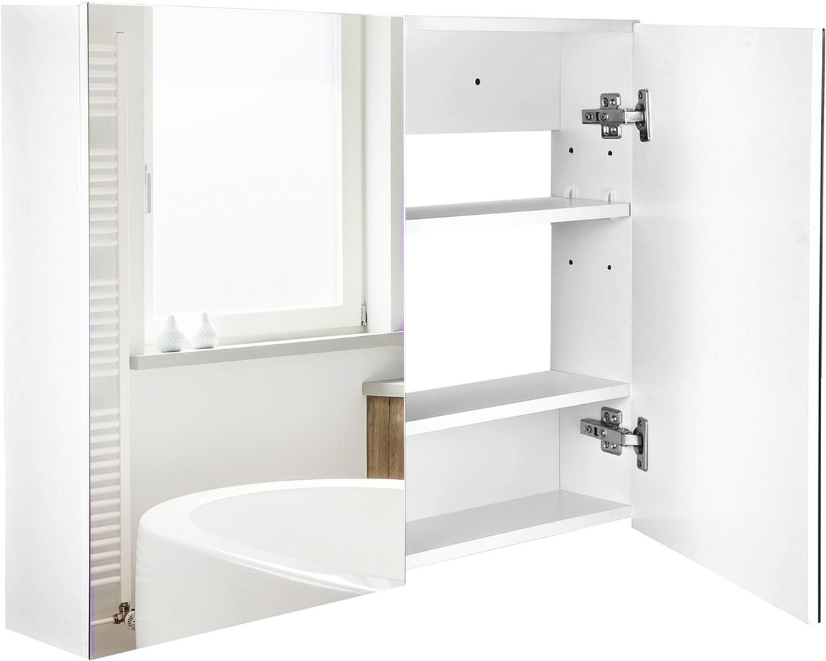 HOMCOM-Spiegelkast-Hout-80x15x60cm-Grijs