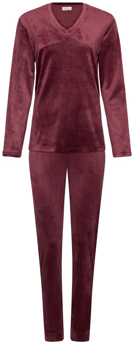 Pastunette Premium- Satin Wild - Pyjama - Velours - Paars/Bordeaux Rood