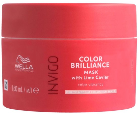 Wella Professionals Invigo Color Brilliance Masker met limoenkaviaar voor fijne tot middeldikke gekleurde haren, 150 ml.
