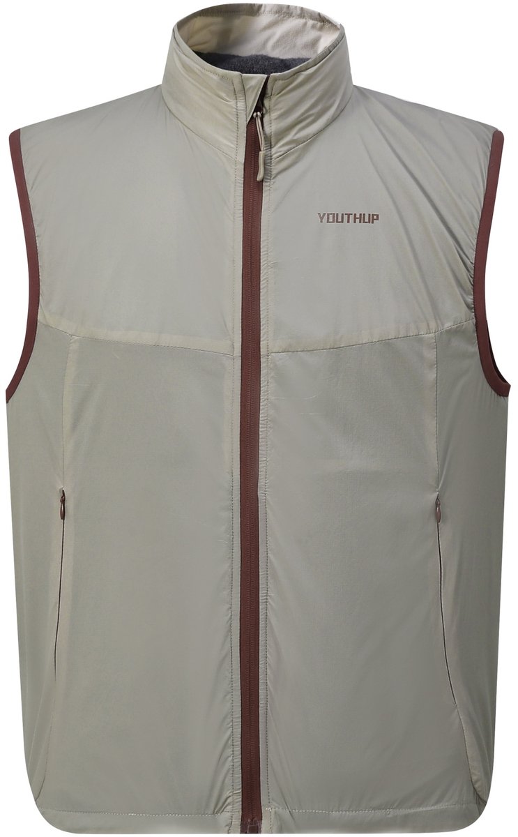 YOUTHUP Heren Outdoor Bodywarmer Lichtgewicht Waterafstotend Warm Creme