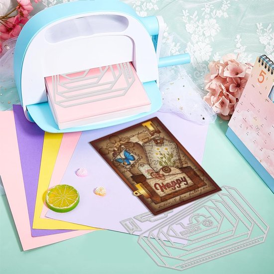 Geneste Label Pocket Cutting Dies Rechthoek Frame DIY Dies Retro Gelaagde Bladwijzer Tags Metalen Snijden Stencils voor Kaarten Maken Papier Crafting Scrapbooking Benodigdheden Ambachten — afbeelding 4