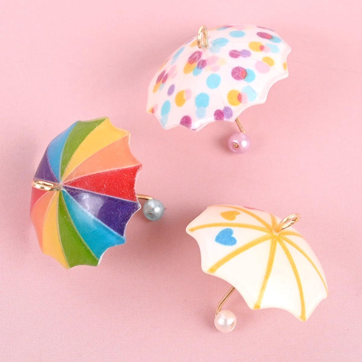 3 stuks mini-paraplu, regenboogaccessoires, mini-poppen, doe-het-zelf accessoires, kunsthars, poppenhuis, meubels, doe-het-zelf accessoires voor handkunst, knutselen