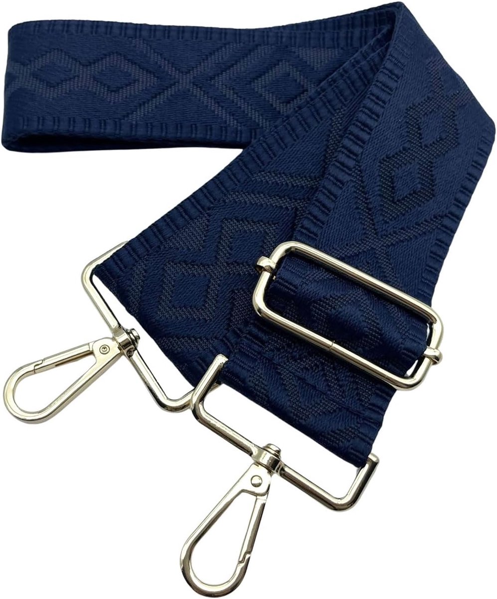 Tasriem, breed, 5 cm schouderriem voor tas, tasriemen om te wisselen, gouden karabijnhaak, schouderriem, schouderriem voor dames, handtassen, crossbody doe-het-zelf, donkerblauw 10