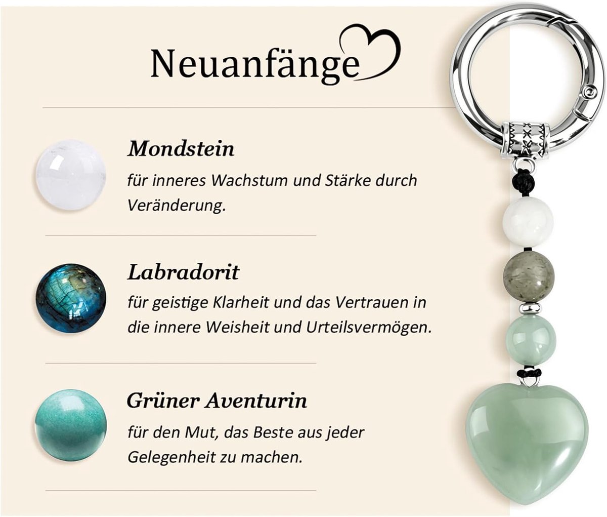 Sleutelhanger natuursteen voor vrouwen meisjes geluksbrenger drievoudige bescherming voor afstuderen moeder motivatie geschenk gluck kristallen sieraden