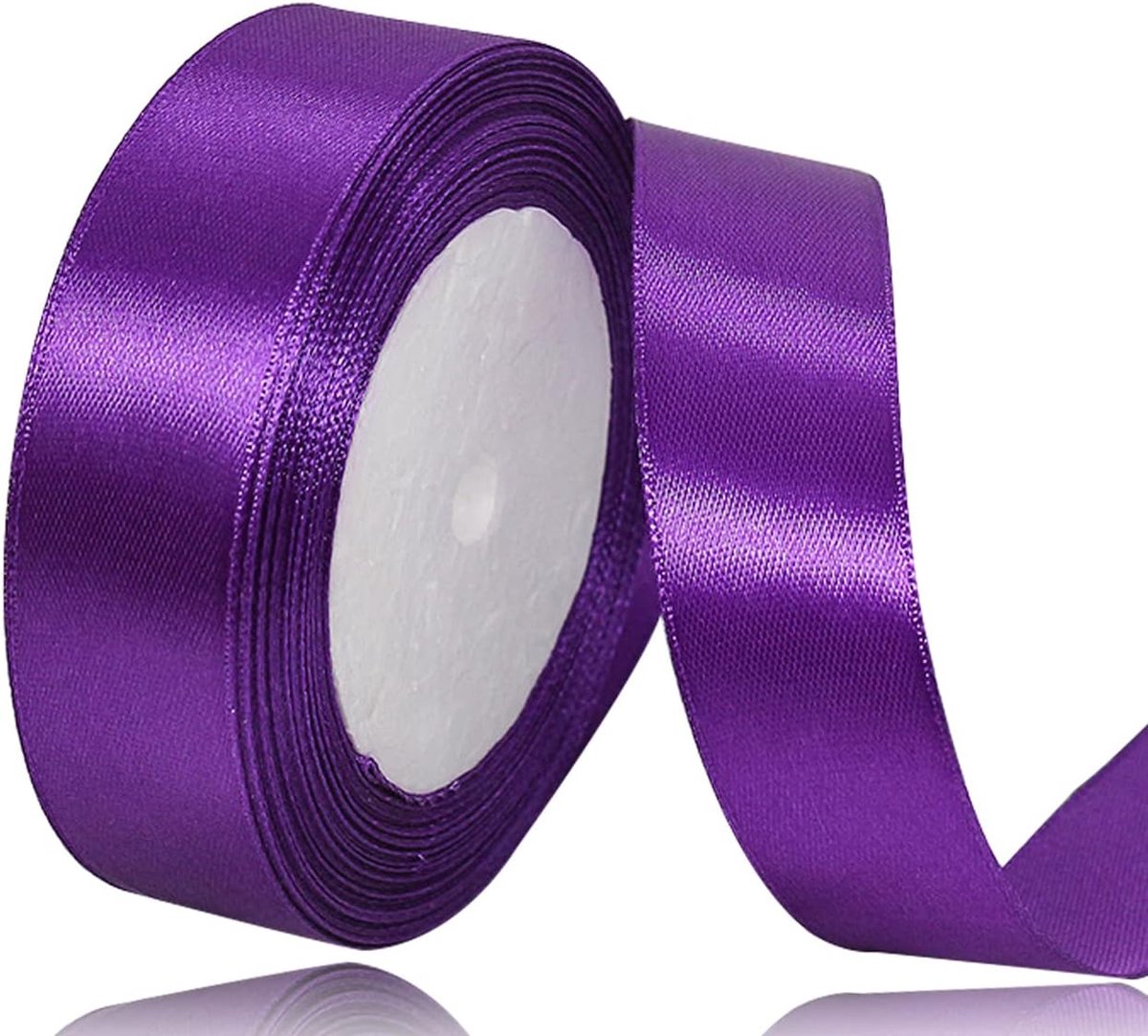 Lint, 25 mm x 22 meter, lichtpaars, effen kleur, stof, voor inpakken, knutselen, ballons, naaiprojecten, lintjes, bruidsboeketten, bruiloftscadeaus