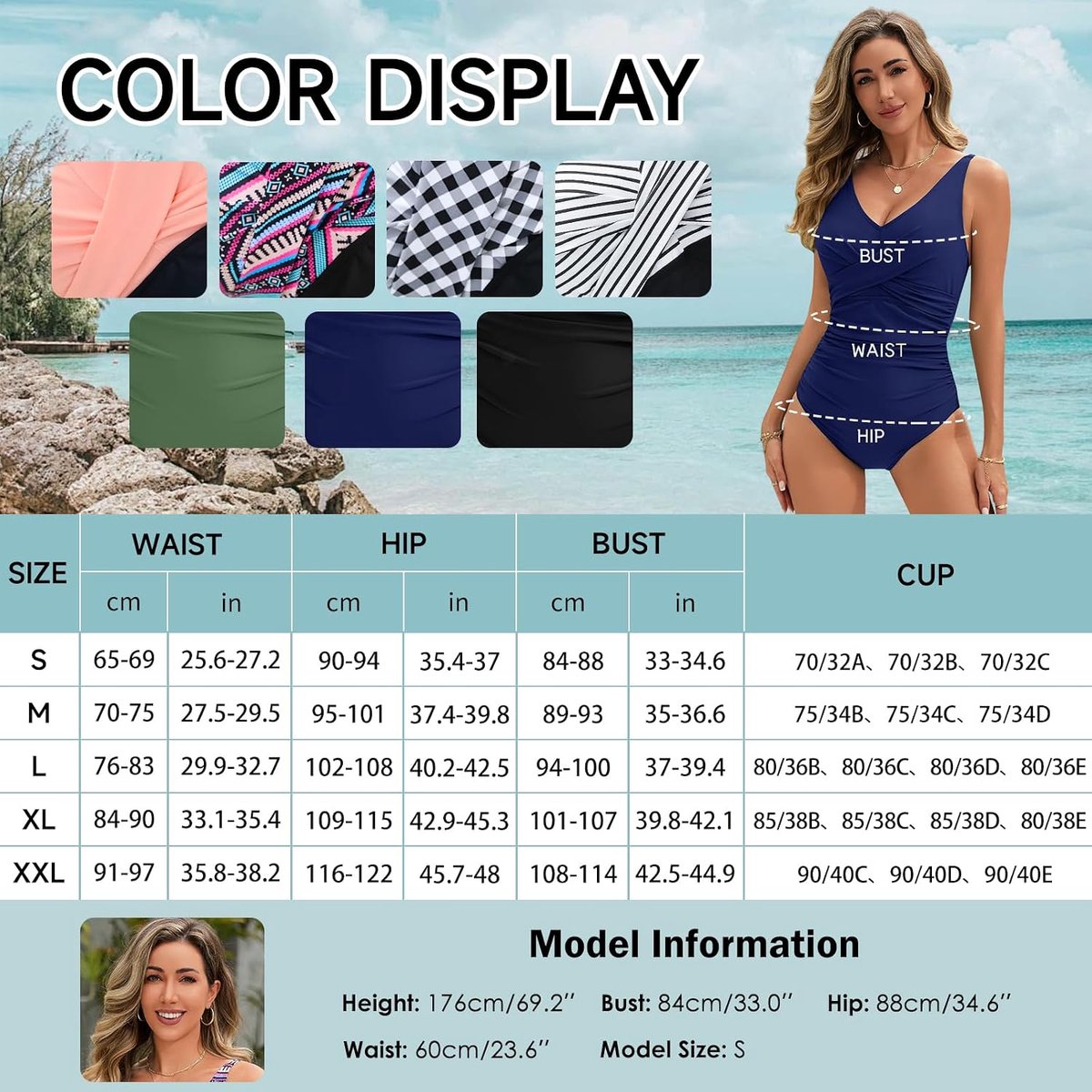 Badpak Dames Buikweg Slank Push Up Badmode V-hals Sexy Badpak Dames Modieus Monokini Maat One Piece Swimsuits