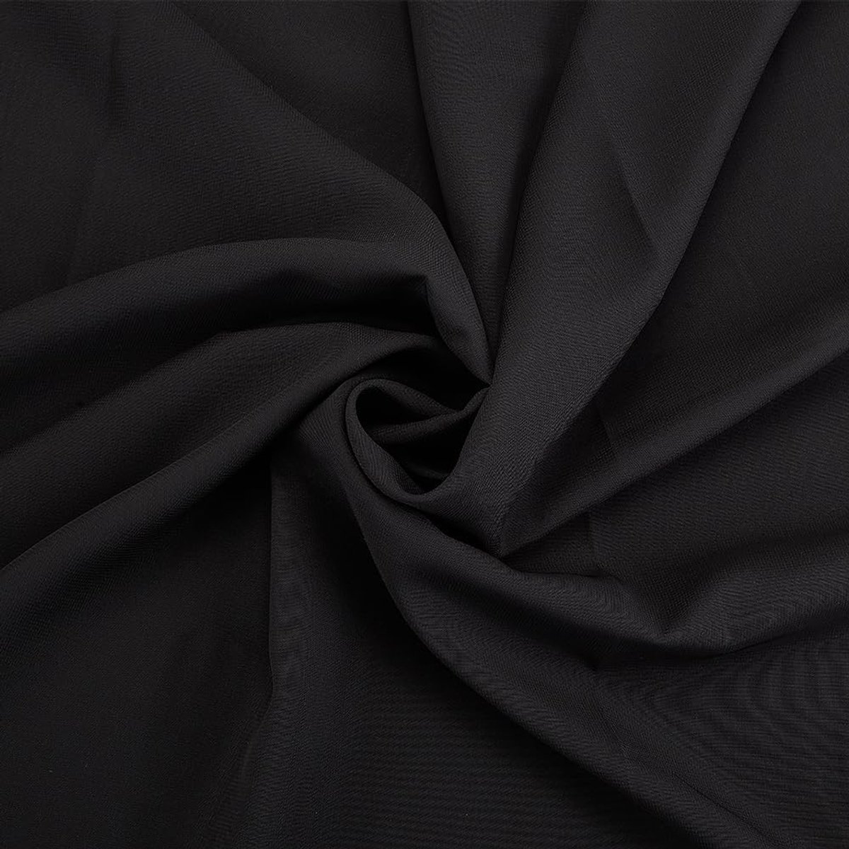 Stof, 150 cm brede doorschijnende zwarte chiffon stof naaimateriaal voor bruidsjurk, feestelijke achtergrond, DIY-ambachten