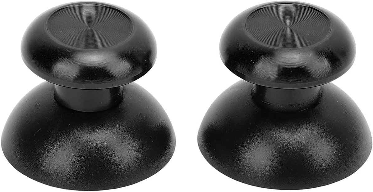 6 Stuks Metalen Controller-duimknoppen (past op Edge/Pro-controllers) 2 Standaard+2 Lage Koepel+2 Hoge Koepel, Aluminiumlegering, met Vervangende Joysticks+bevestig (BLACK)