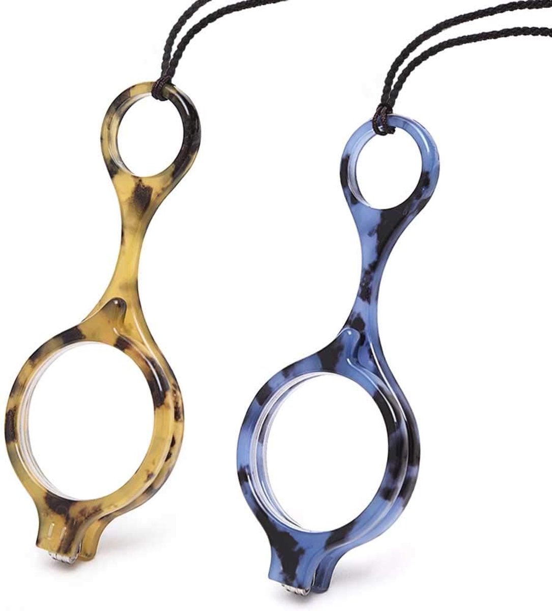 Mini Opvouwbare Leesbril Hanger Ketting Lezers Lichtgewicht Draagbare Anti-verlies Leesbril met Exquise Case voor Dames en Heren(+2.5X)