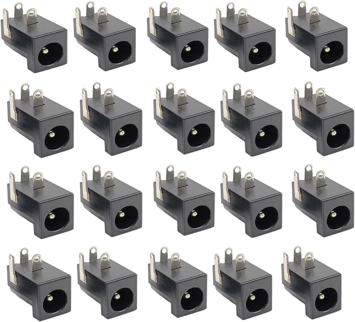 DC-005 5,5 mm x 2,1 mm DC Power Jack Socket 3-pins vrouwelijk paneel mount connector 20 stuks