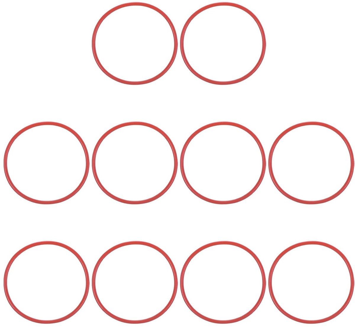 Siliconen-O-ring 78 mm OD 72 mm ID, 3 mm breed, 20 stuks metrische VMQ-afdichting, vervanging voor de reparatie van sanitaire compressorventielen, rood
