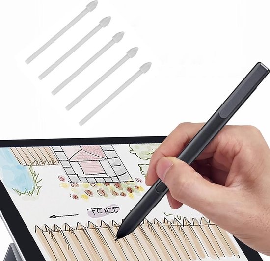 S-Pen Reservetips voor Samsung Galaxy Tab S7 FE/Tab S7/Tab S7+ Plus/Galaxy Tab S8/Tab S8+ Plus/Tab S8 Ultra Touch Stylus S Pen Tips Nibs gereedschapsset bijvullen, 5 stuks (grijs) — afbeelding 3