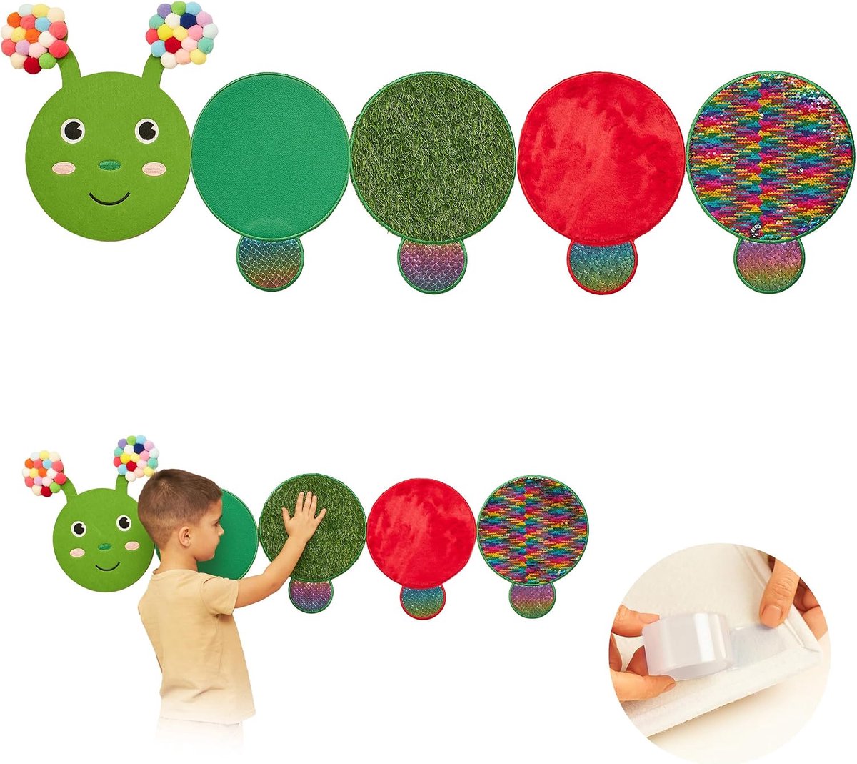 Wandpaneel Voor Kinderen | Voelen, Ervaren & Leren | Sensorisch Rups Speelgoed Voor Sensorische Ruimtes | Wand-busyboard | Calm-down Hoek