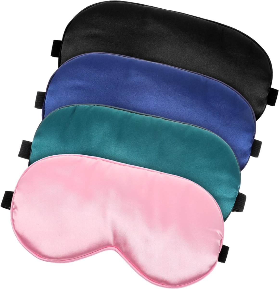 ZRNS® Zijden Slaapmasker - Oogmasker Verduisterend - 4 Stuks - Verstelbaar