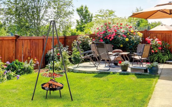 Merkloze 2-in-1 Tuinhaard en Grill met Statief — afbeelding 2
