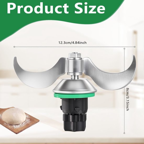 Stalen deegmes voor Vorwerk Thermomix TM6/TM5, nauwkeurig mixmes, reserveonderdeel, geen deegredu, duurzame Thermomix accessoires, deegmengmes, vervanging voor TM6 en TM5 — afbeelding 5