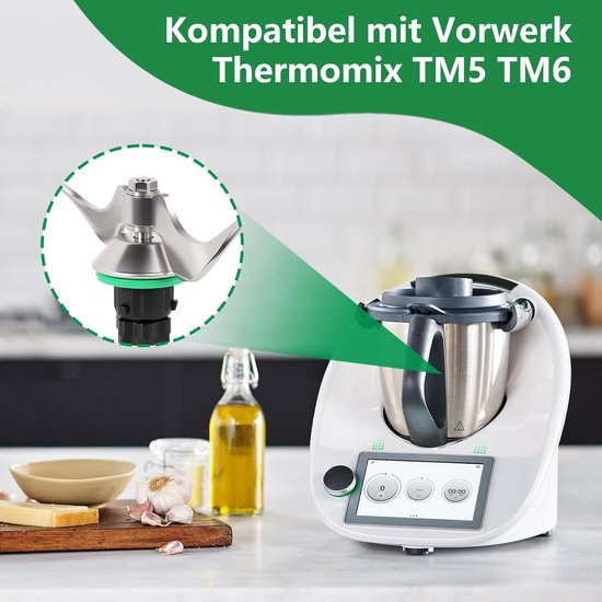 Stalen deegmes voor Vorwerk Thermomix TM6/TM5, nauwkeurig mixmes, reserveonderdeel, geen deegredu, duurzame Thermomix accessoires, deegmengmes, vervanging voor TM6 en TM5 — afbeelding 2