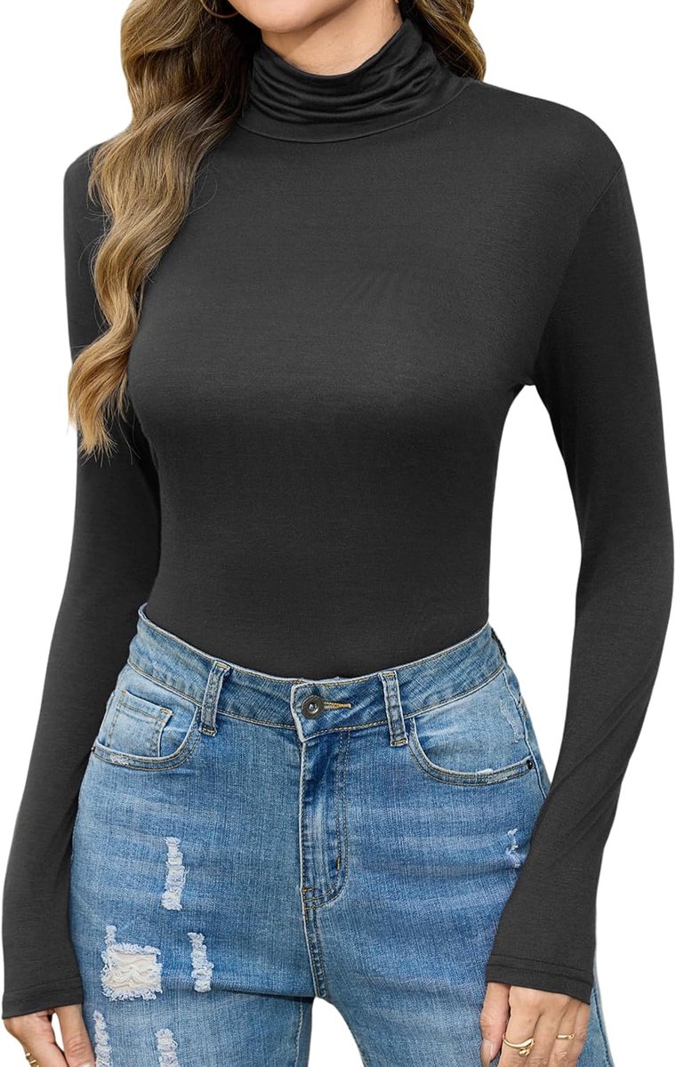 Irevial Shirt dames mouwloos elegant basic top met rolkraag tanktop effen S-xxl dames Fashion vest