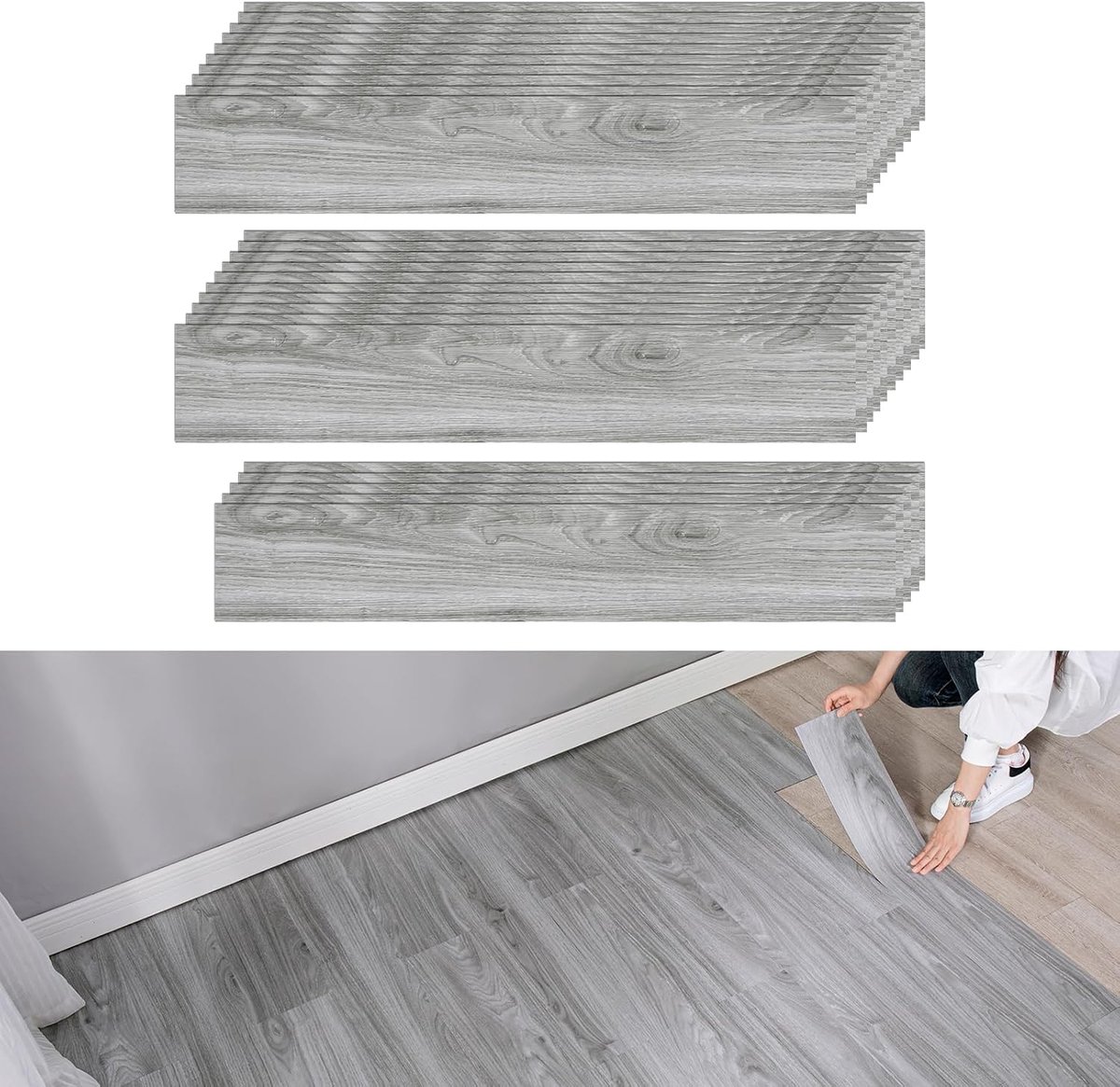 Vloertegels, pvc-vloeren, 1,5 m², pvc-vloer, 25 stuks, 40 x 15 cm, vloertegels, zelfklevend, badkamer voor woonkamer, keuken (A)