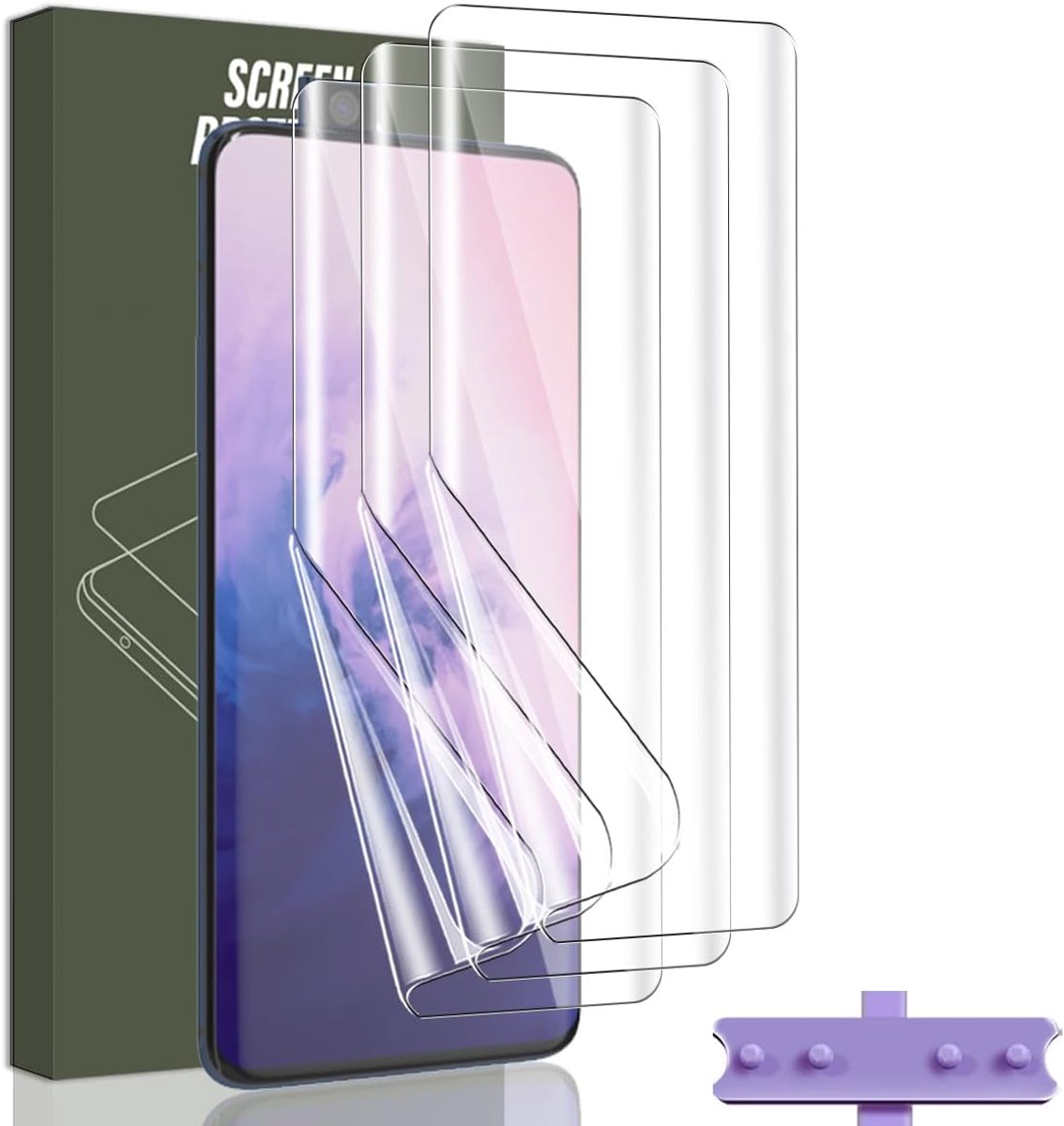Flexibele displaybeschermfolie voor OnePlus 7 Pro, 3 stuks, TPU-displaybeschermfolie, HD/krasbestendig, beschermfolie voor OnePlus 7 Pro