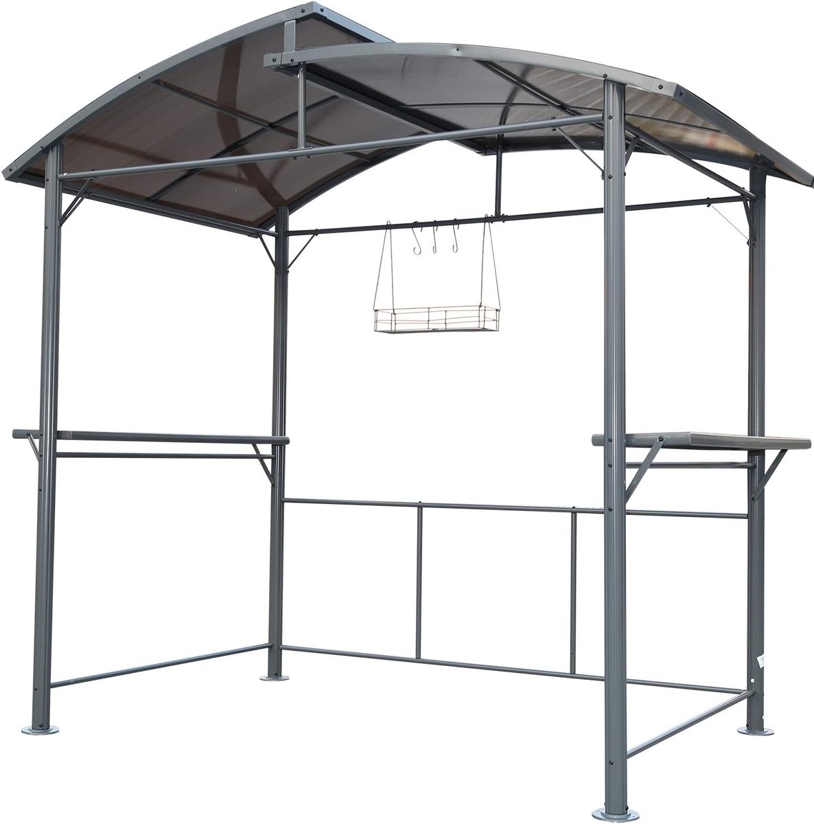 Living BBQ Patio Gazebo 1.5X2.45XH2.33M Iron Tent Grill Gazebo voor Outdoor Garden Party Awning Sun Shelter