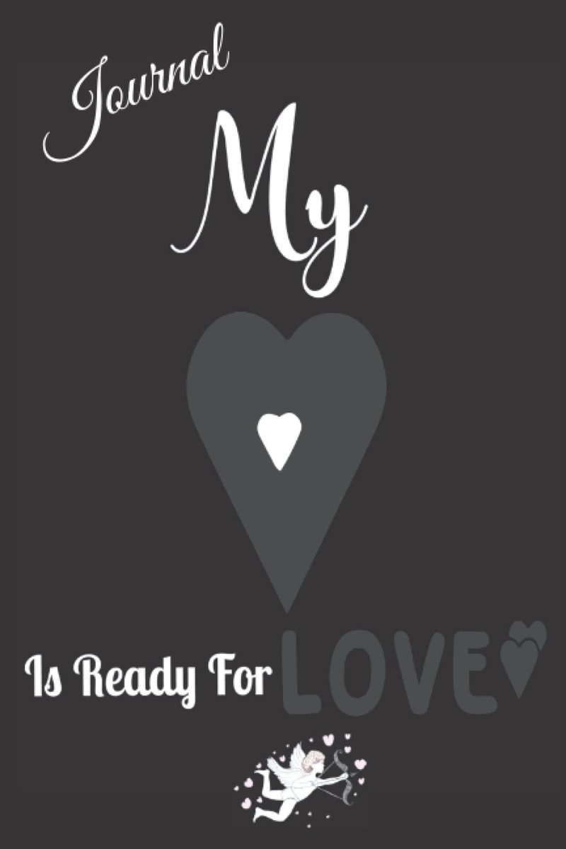 Heart Is Ready For Love: Black & White Glossy Journal