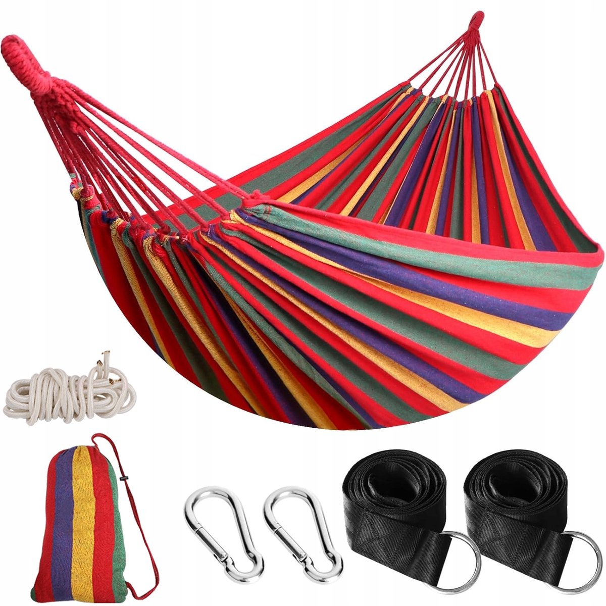 XXL katoenen dubbele hangmat 290x150cm - comfortabel en draagbaar