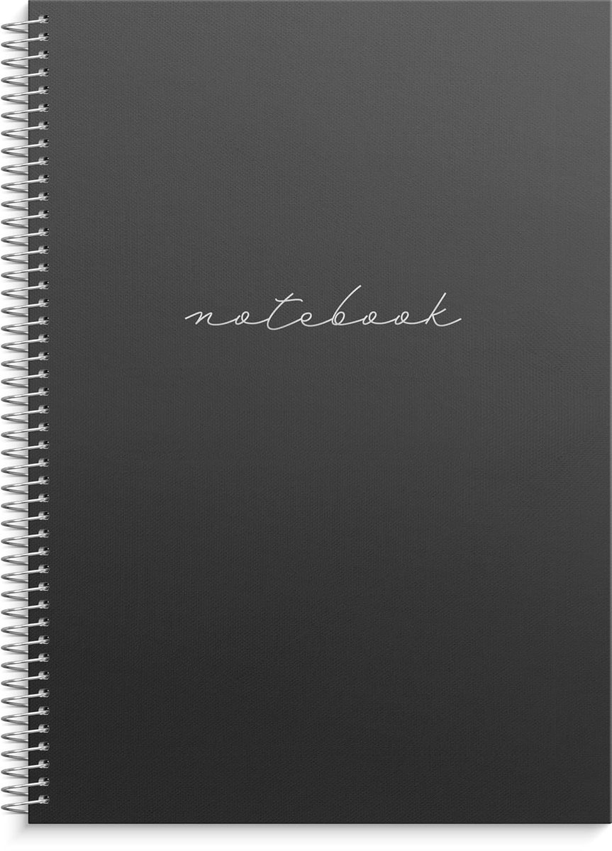 Notizbuch A4 schwarz: Spiral-Notizbuch