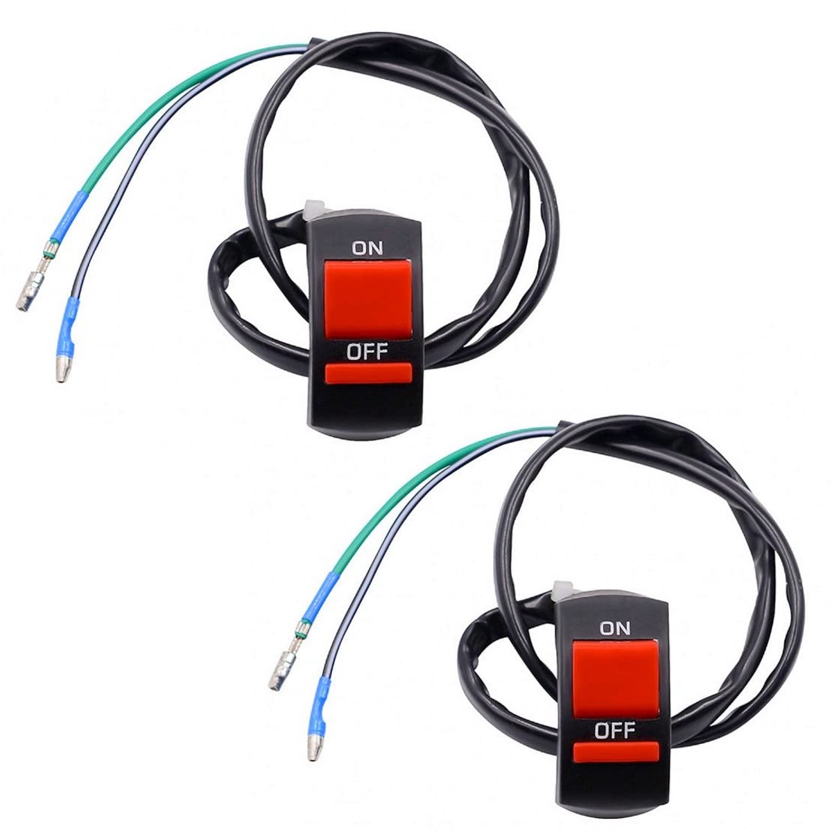 2 stuks universele motorstuurknoppen 22 mm aan/uit-schakelaar voor ledverlichting motorfiets