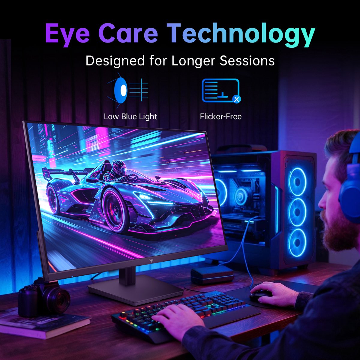 KTC‑H24B9S‑2‑Gaming monitor‑23,8‑inch‑Nieuwe versie - Full‑HD‑144Hz‑Fast‑IPS‑1920x1080‑VESA‑75x75‑HDMI‑VGA‑Low‑Blue‑Light thumbnail 2