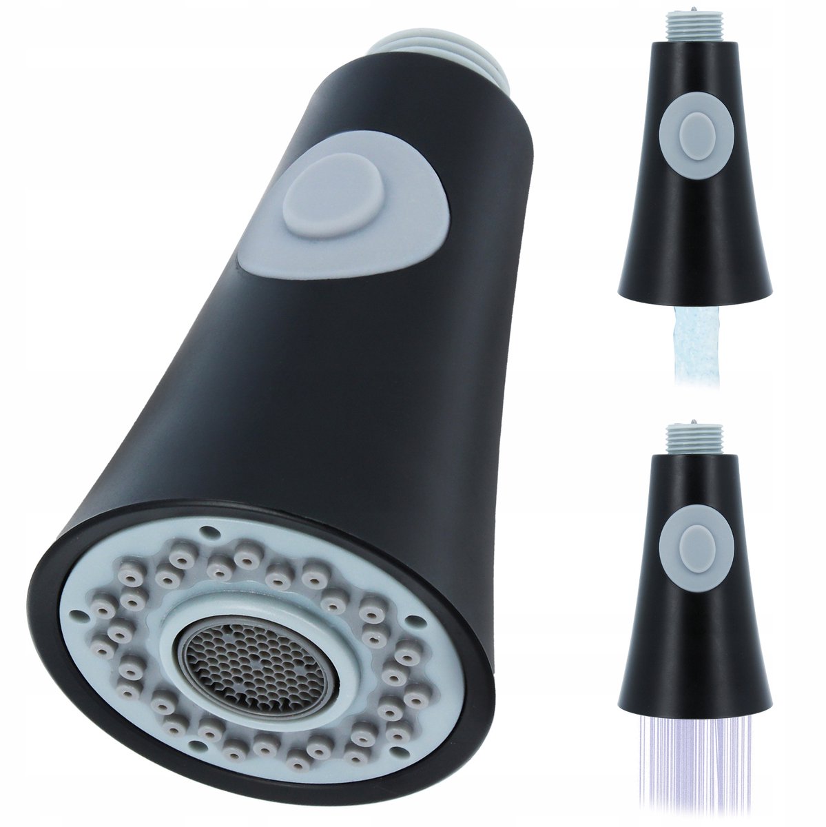 Merkloze Keukenkraan Uitloop 1/2" Zwart, 2 standen, Uittrekbaar