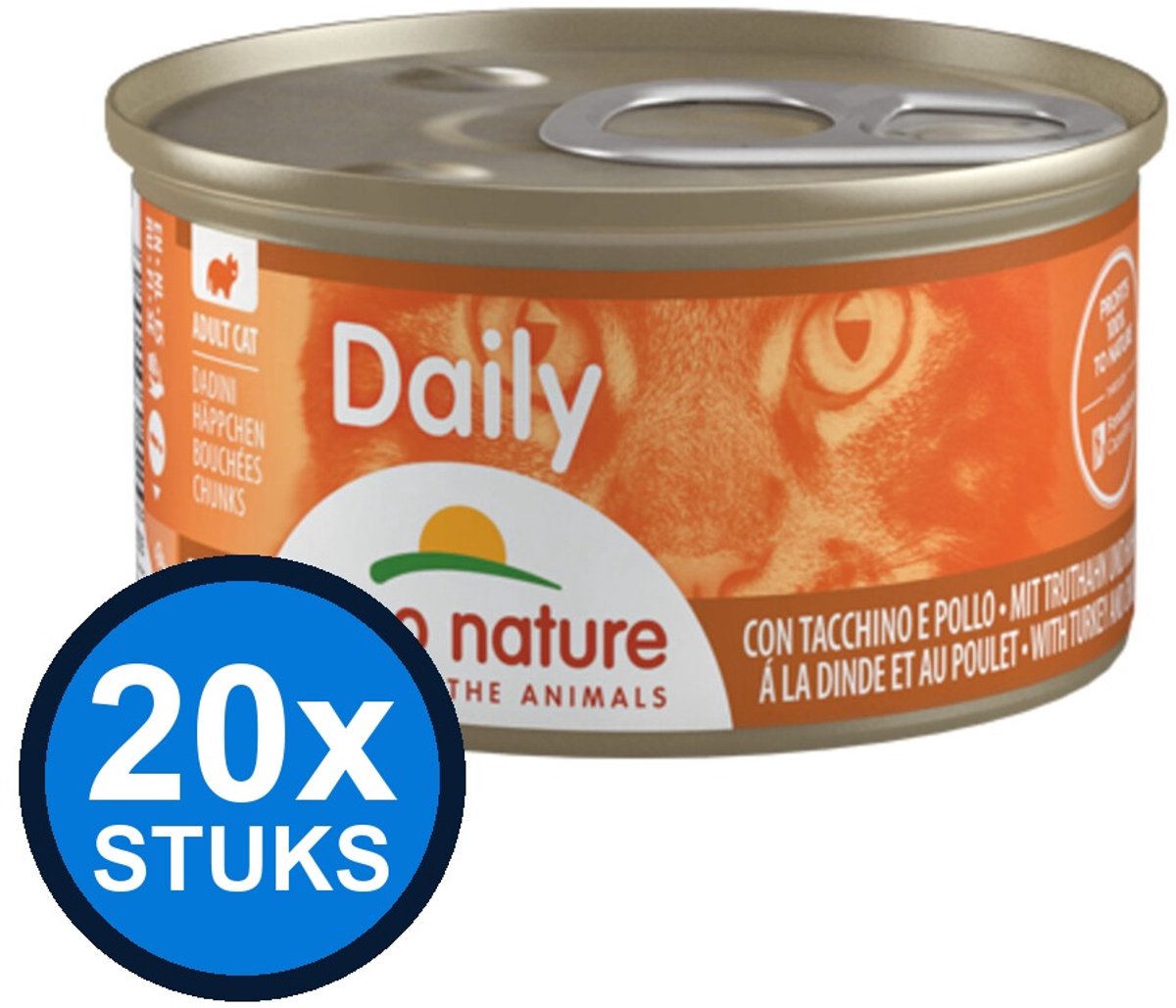 Almo Nature Almo Nature Daily cat blik brokjes kalkoen&kip 85gr