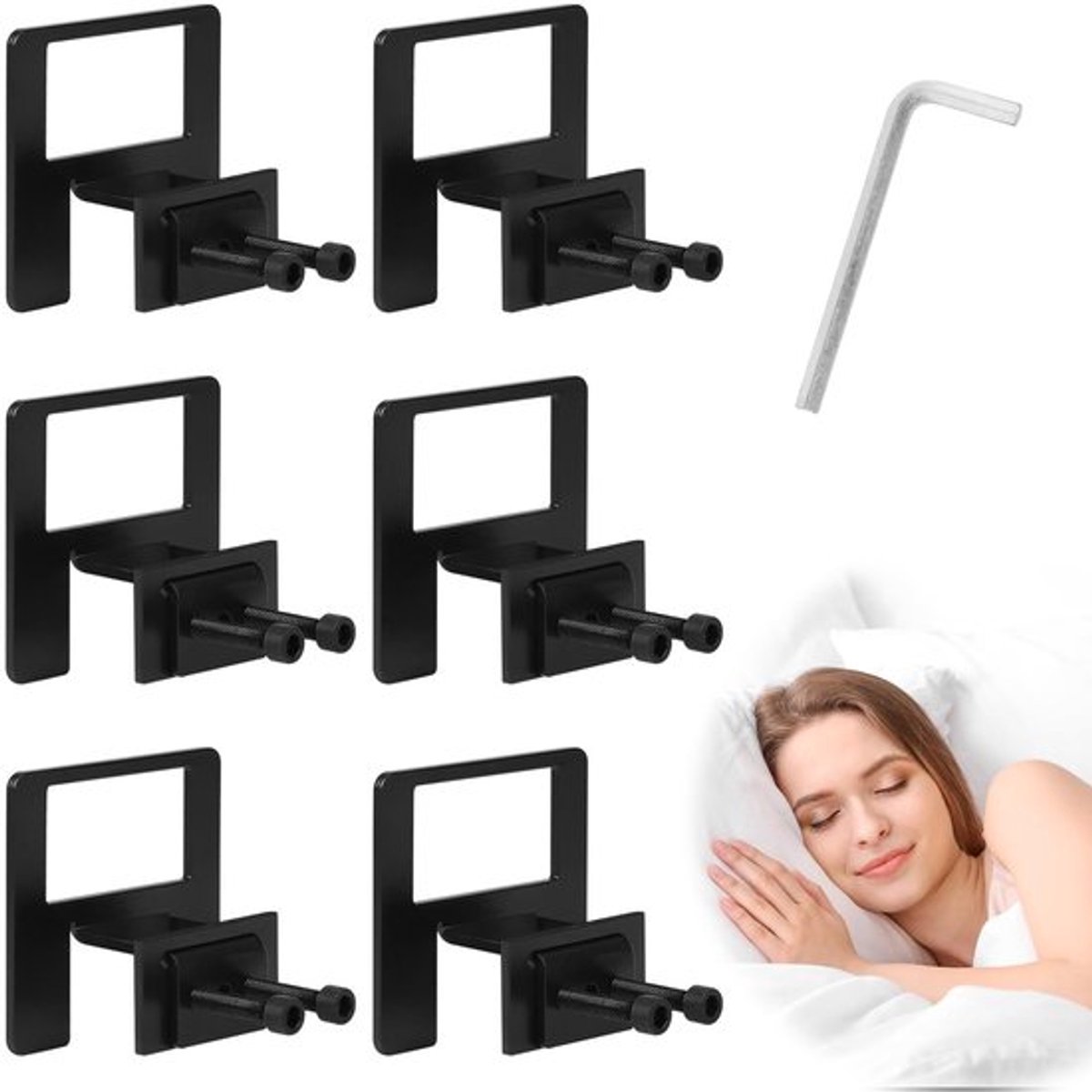 Matrashouder Antislip - Verstelbare Matrasbeugel - 6 Stuks - Geschikt voor Bedframe 10-33 mm - Duurzaam Metaal - Bescherming tegen Beschadigingen