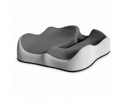 LYH® Ergonomisch Zitkussen Auto en Bureaustoel - Hoogte 10 cm - Traagschuim - Open Midden - Grijs