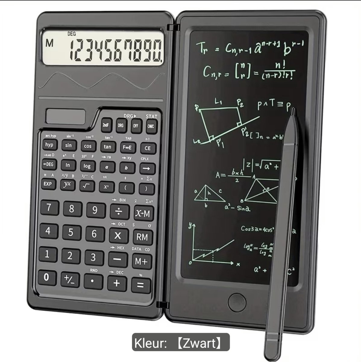 Wetenschappelijke Rekenmachine Met 10-cijferig LCD-scherm, Inklapbare Rekenmachine Met Handschriftbord, Zonne- En Batterijvoeding, Geschikt Voor Docenten En Ingenieurs